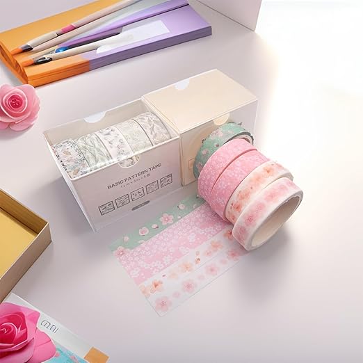 10 Rolls Washi Tape Set,Scrapbook Tape,Washi Tape Organizer,Decorative Tape,Vintage Floral Washi Tape Set,Creative Decorative Tapes,for Arts, DIY Crafts, Journals, Scrapbooking, Wrapping