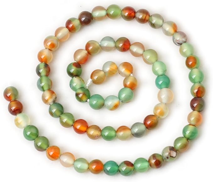 60PCS 6mm Peacock Agate Round Loose Beads for Jewelry Making DIY Materials 1 Strand 15"