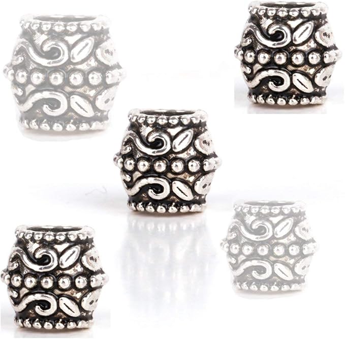 RUBYCA 50pcs Tibetan Silver Tone Spacer Beads Fit European Charms Bracelet Infinity Ornament