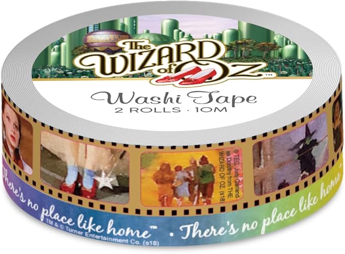 Paper House Productions The Wizard of Oz Set of 2 Foil Accent Washi Tape Rolls for Scrapbooking and Crafts - Film Strip