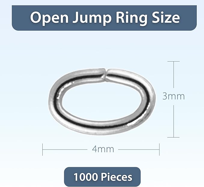 Mandala Crafts 4X3mm Stainless Steel Oval Jump Rings Jewelry Findings Metal O Rings for Jewelry Making Supplies - 1000 Small Open Jump Rings Kit for Necklace Earring