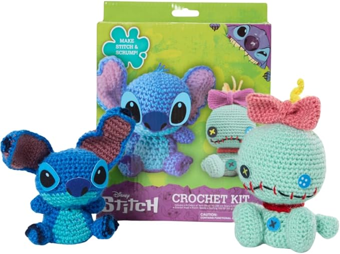 Innovative Designs Disney Lilo and Stitch Crochet Kit for Beginners, DIY Crochet Kits for Adults, Teens, Kids, Instruction Manual – Stitch and Scrump