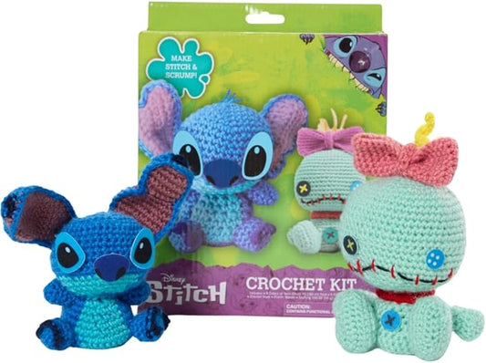 Innovative Designs Disney Lilo and Stitch Crochet Kit for Beginners, DIY Crochet Kits for Adults, Teens, Kids, Instruction Manual – Stitch and Scrump