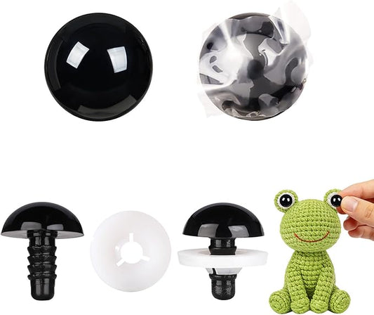 Vanblue 40pcs 15mm Upgraded Safety Eyes for Crocheting Amigurumi Eyes for Crochet Animals with Washers Craft Eyes Doll Eyes Stuffed Animal Eyes Gift for Crochet Lovers Halloween Decorations