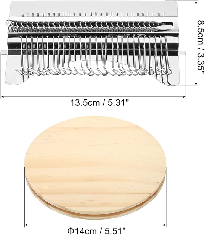 PATIKIL 28 Hooks Mini Weaving Machines Kit, Metal Quickly Small Darning Weave Tool with Accessories for Mending Knitting Stitching Clothes DIY, Style 1
