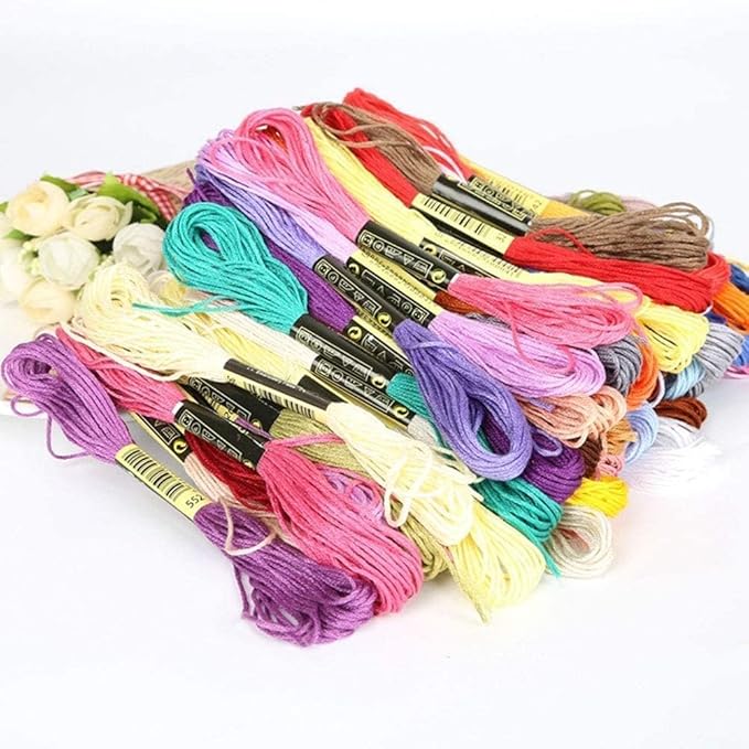 8Pcs 7.5m Blue Cotton Stitch Embroidery Thread Floss DIY Friendship Bracelets Floss Craft Sewing Skeins Fashion Embroidery Floss for Arts, Crafts and Sewing