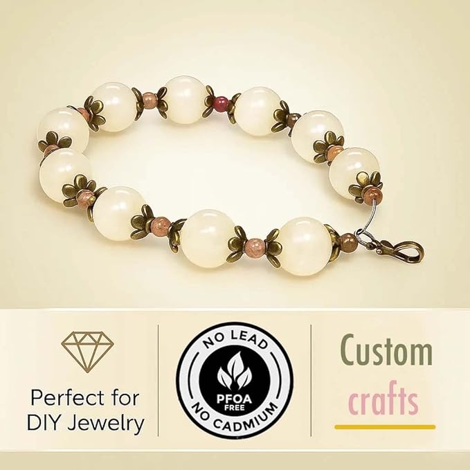 Sparkling Charms Antique Spacer Bead Caps – Mixed Bali & Tibetan Style Metal End Caps for Jewelry Making, Fits 8–14mm Beads, Brass Finish for Bracelets Necklaces Earrings DIY Crafts (Brass, 600pcs)