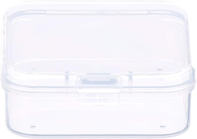 SATINIOR 12 Pack Clear Plastic Beads Storage Containers Box with Hinged Lid for Beads and More (2.12 x 2.12 x 0.79 Inch)