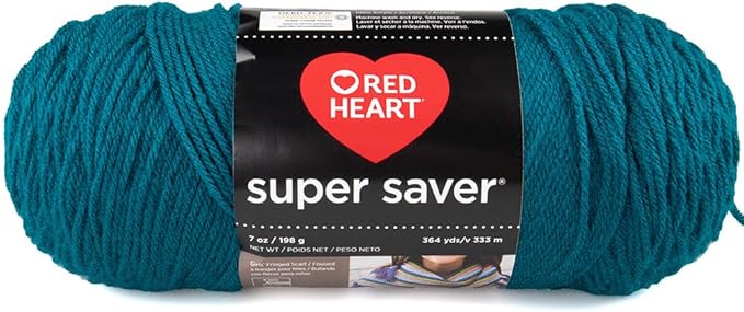 Craft County Size 4 (Medium) 100% Acrylic Fiber Yarn – Variety of Color and Pattern Options – Great for Crochet, Knitting, and Weaving (Real Teal)