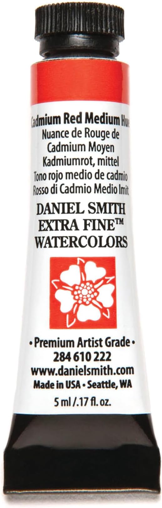 Daniel Smith Extra Fine Watercolor Paint, 5ml Tube, Cadmium Red Medium Hue, 284610222, 1.17 Fl Oz (Pack of 1)