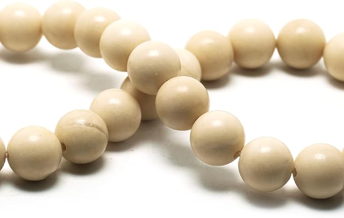 10mm Natural Stone Beads for Jewelry Making - Gemstone Round Loose Beads for Bracelets(35-38pcs, White Sand)