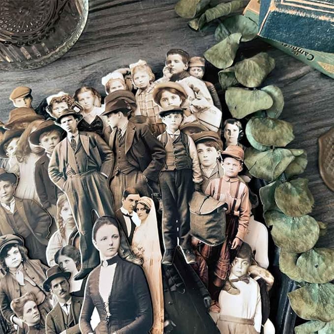 Vilikya 83Pcs Dark Academia Paper Dolls for Junk Journal Supplies, Vintage Cardstock People Cutouts for Scrapbook Kits, Collage Ephemera for Junk Journals, Thick Decorative Papers for Room Decor Wall