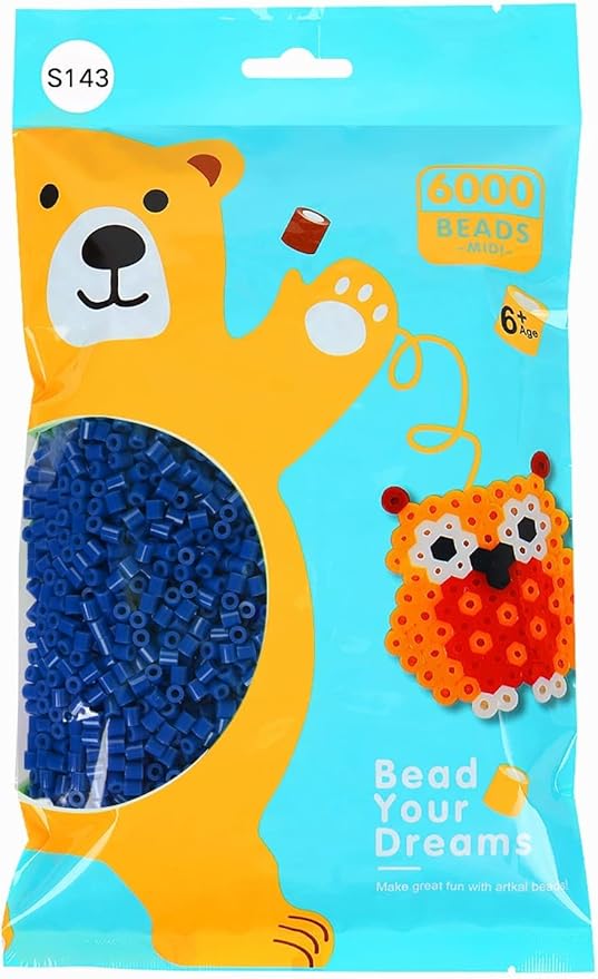 ARTKAL Fuse Beads 6000 Melty Beads Compatible 5 mm Perler and Hama Bead, Blue, S143