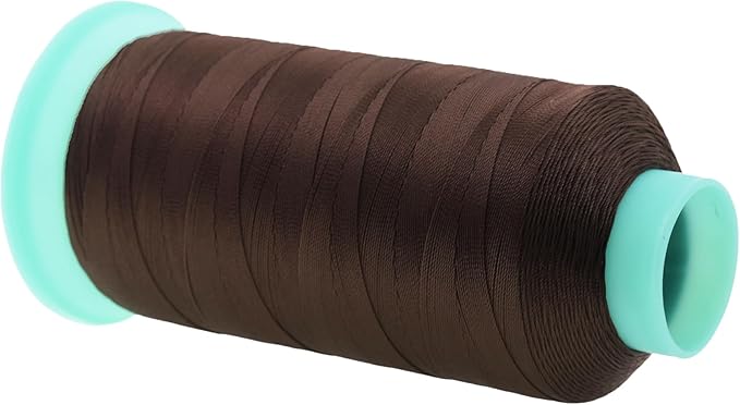 Mandala Crafts Size 92 280D T90 Bonded Nylon Thread - Dark Brown 1100 YDs Tex 90 Heavy Duty Sewing Threads for Leather, Jeans, Weaving, Outdoor Marine Upholstery