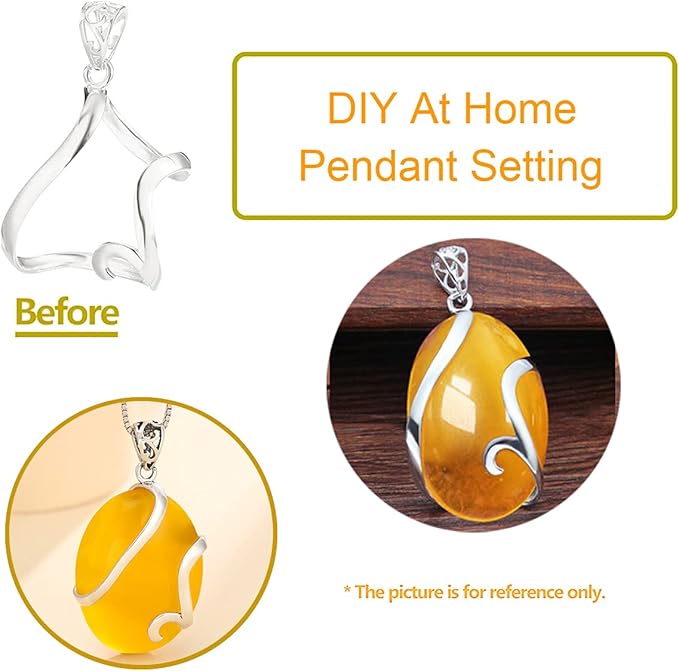 925 Sterling Silver Pendant Blank fit 24X33mm Oval Cabochon Pendant Setting Jewelry Findings DIY Jewelry Craft