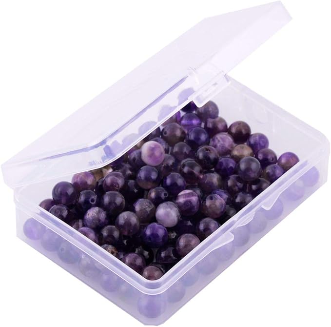 Natural Stone Beads 100pcs 8mm Amethyst Round Genuine Real Stone Beading Loose Gemstone Hole Size 1mm DIY Charm Smooth Beads for Bracelet Necklace Earrings Jewelry Making (Amethyst)