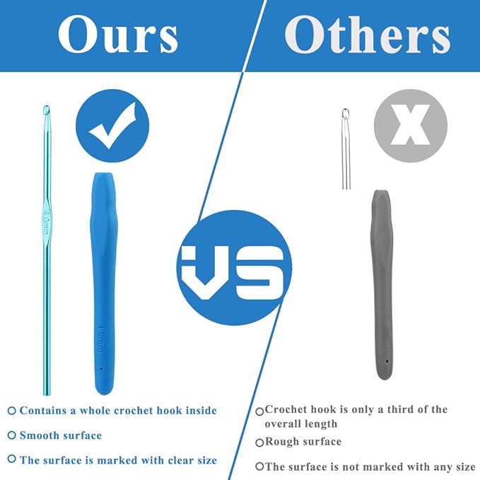 4mm Beginners Crochet Hook, Ergonomic Handle Crochet Hooks for Arthritic Hands, Comfortable Smooth Knitting Needles for Handmade DIY, Random Color