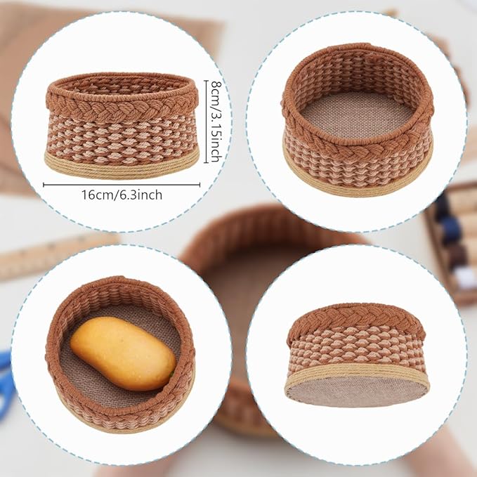 ACRNIGHEET Macrame Basket Weaving kit Weaving Kit for Adults Beginners with Step-by-Step Tutorials Storage Basket Making Kits Craft Gift Ideas
