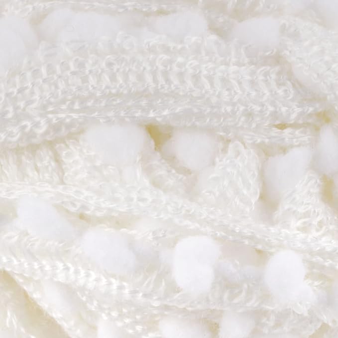 JubileeYarn Fishnet Pom Pom Yarn - 50g Mini Bonbons - White - 6 Skeins