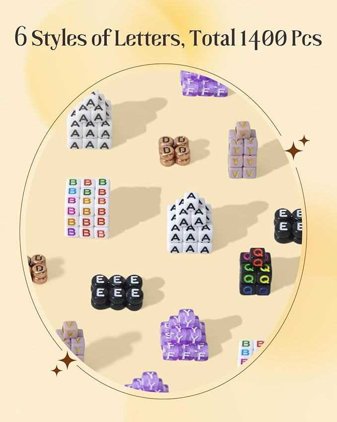 1400 Pcs Letter Beads Kit, 28 Styles White Acrylic Alphabet Beads Letter Beads for Jewelry Making wiht Number Beads Heart Beads Friendship Bracelet Kit