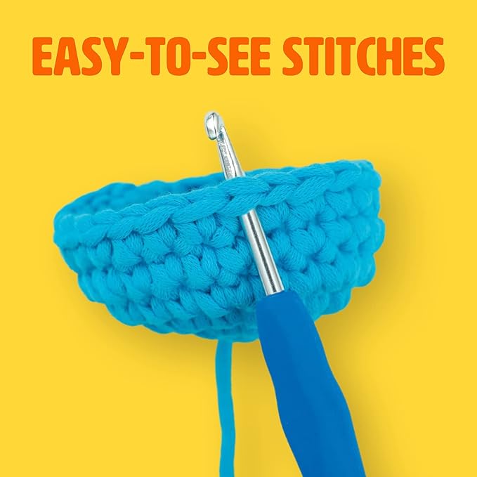Woobles Easy Peasy Yarn for Beginners - Crochet & Knitting Yarn - Worsted Medium #4 Cotton-Nylon Blend