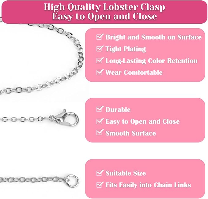 selizo Chains for Jewelry Making, 60ft Jewelry Making Chains for Necklace with Pliers, Open Jump Rings and Lobster Clasps for Making Jewelry DIY Necklace Bracelet Anklet, 6Colors 2mm