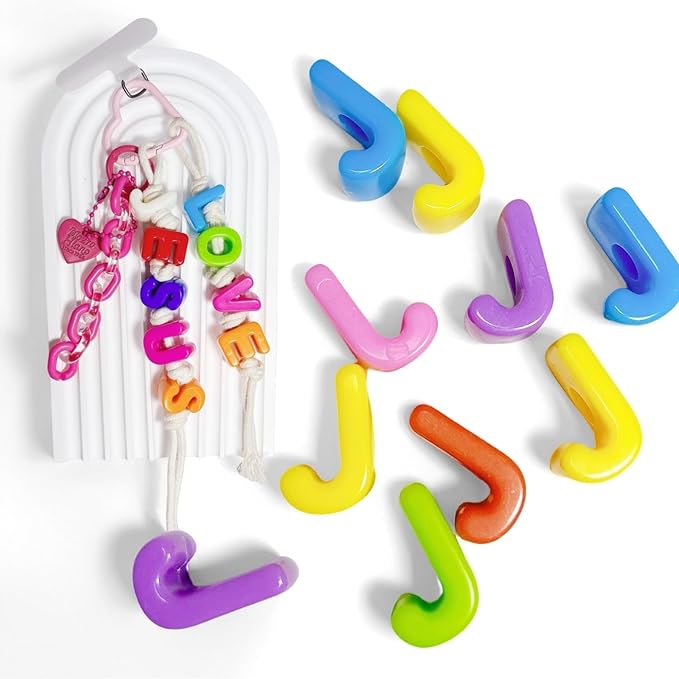 Maerolre 20Pcs Large Letter Beads, 20mm Big Acrylic Bubble Alphabet Beads, Colorful Plastic Beads for DIY Keychains, Jewelry Making, Phone Crafts Projects - J