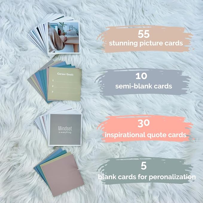 SIMPLY RSB The Ultimate Vision Board Kit and Inspirational Gift | 100 Motivational Cards, Complete Wall Decor Accessories (Cards Only)