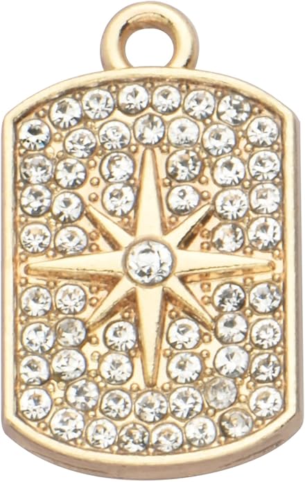 Pack of 20 Rhinestone Charms Gold Plated Pendants Pave Crystal Accessories for Necklace Bracelet Jewelry Making DIY Crafting