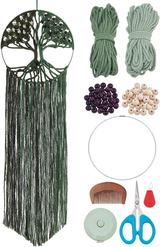 FREEBLOSS Tree of Life Macrame Kit for Beginners DIY Macrame Wall Hanging Tapestry Boho Home Decor for Living Room Bedroom