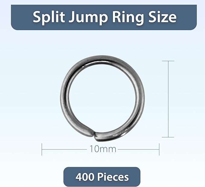 Mandala Crafts Assorted Gunmetal Jump Rings Jewelry Findings Metal O Rings for Jewelry Making Supplies - 400 10mm Small Open Jump Rings Kit for Necklace Earring