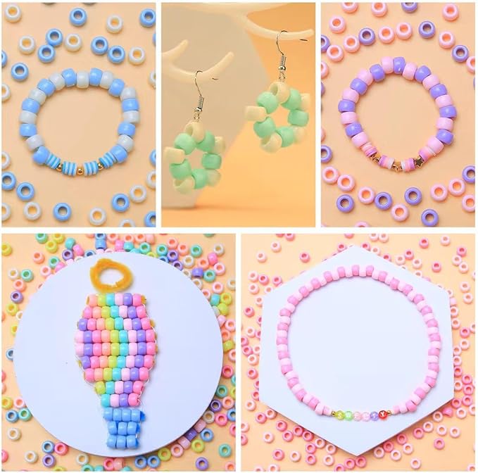 praisebank pony beads, 8000pcs 6x9mm, wholesale beads, bracelets jewelry making, arts & crafts(candy)
