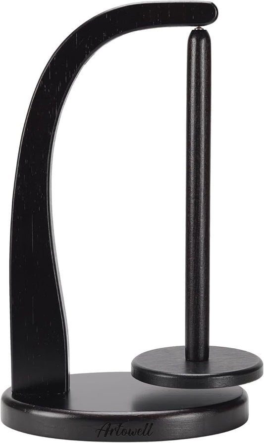 Model Magnetic Pendulum Wooden Yarn Holder for Crocheting, Yarn Storage Organizer, Delightful Surprise Gift for Knitting Lovers by ARTOWELL (Ebony-Colored, Enlarged Size)