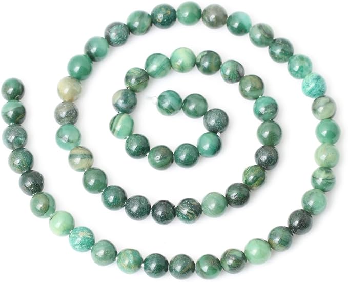 cheavian 60pcs 6mm natural verdite stone african jade gemstone round loose beads for jewelry making diy findings 1 strand 15"