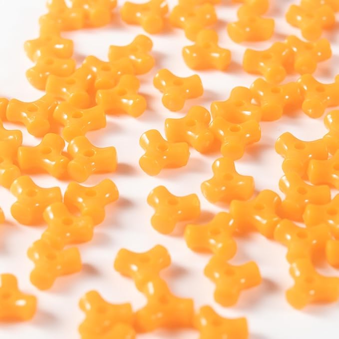 1300 Pcs Acrylic 10mm Plastic 3-Sided Kandi Tri Beads Tri-Shaped Beads Bone Beads Bulk for Wreath Candy Cane Rainbow Holiday Tree Decorations Bead Ornament Jewelry Making Kit (Opaque Orange)