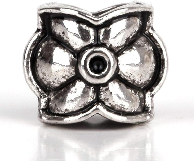 RUBYCA 30pcs Tibetan Silver Tone Spacer Beads Fit European Charms Bracelet Flower Design