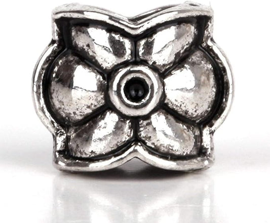 RUBYCA 30pcs Tibetan Silver Tone Spacer Beads Fit European Charms Bracelet Flower Design