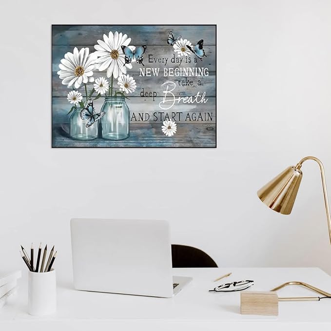 Daisy Stamped Cross Stitch Kits - Inspirational Flower Counted Cross Stitch Kits for Beginners Adults Needlepoint Cross-Stitch Patterns Dimensions Needlecrafts Embroidery Kits Arts and Crafts