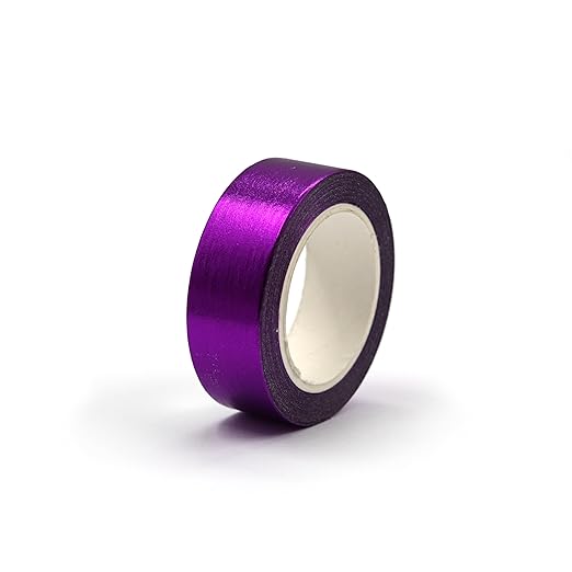 Purple Foil Washi Tape - Decorative Wall Tape, Craft Tape, Mirror Tape - Metallic, Self-Adhesive Masking Tape - 0.59in x 33FT
