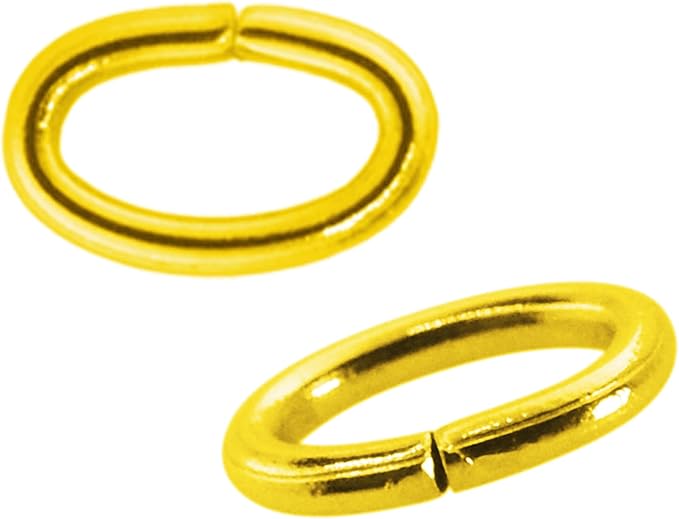 Mandala Crafts 4X3mm Gold Oval Jump Rings Jewelry Findings Metal O Rings for Jewelry Making Supplies - 5600 Small Open Jump Rings Kit for Necklace Earring
