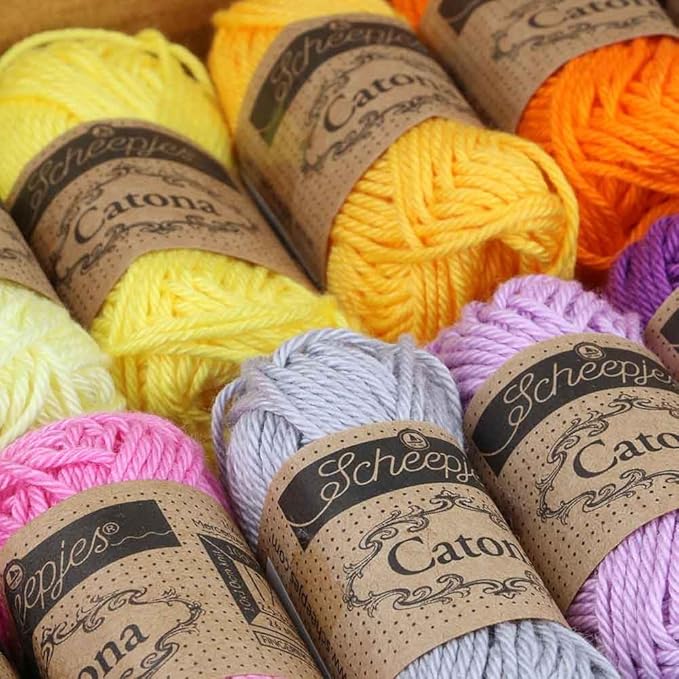 Scheepjes Catona Color Pack, 109 Mini Skeins (10 g Each) Mercerized Cotton Assortment