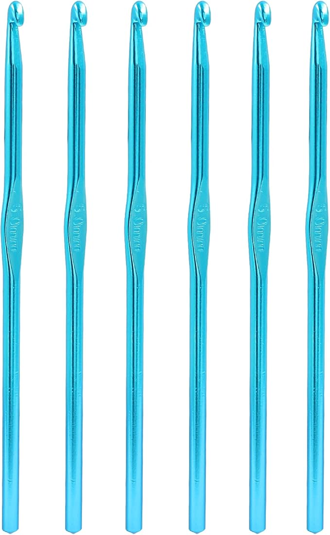 Auvotuis 6Pcs 5mm US Size H (Size 8) Aluminum Crochet Hook Knitting Needles for DIY Craft Yarn,DIY Gift for Adults Kids Children Beginners(Blue)