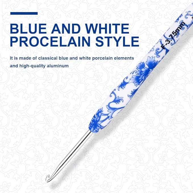 BCMRUN 3.75 mm(F) Crochet Hook, Ergonomic Handle for Arthritic Hands, Extra Long  Knitting Needles for Beginners and Crocheting Yarn (3.75mm-F)