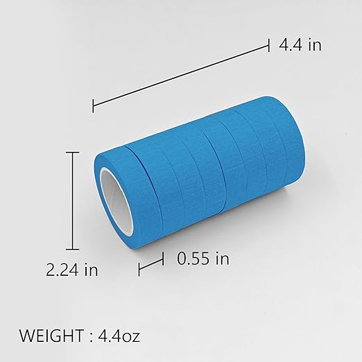 8PCS Colored Masking Tape - Blue Painters Tape, Tape for Kids Art Supplies, Great for Crafts, Labeling, DIY Decorative, 1/2 Inch Colored Tape Rolls- Tiny Size