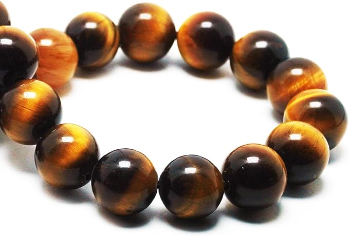 Gold Tiger Eye Beads for Jewelry Making - Yellow Crystal, 8mm Round Loose Beads (44-47pcs)