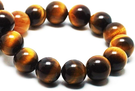 Gold Tiger Eye Beads for Jewelry Making - Yellow Crystal Beads Gemstone Beads for Bracelets, 10mm Stone Beads Round Loose Beads(34-37pcs, 10mm, Gold Tiger Eye)