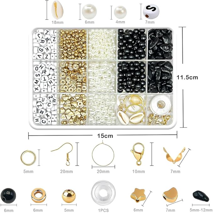 Basigeese Jewelry Making Supplies Kit Natural Stone Beads Irregular Gemstone Beading with for DIY Craft Bracelet Necklace Earrings for Adults (Obsidian)