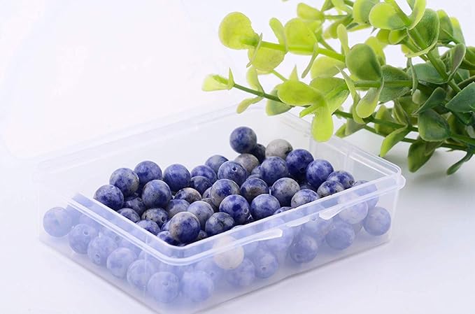 Natural Stone Beads 100pcs 10mm Blue White Sodalite Round Genuine Stone Beading Loose Gemstone Hole 1mm DIY Charm Smooth Beads for Bracelet Necklace Earrings Jewelry Making (Blue White Sodalite, 10mm)