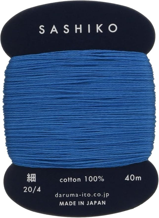 Yokota Daruma Sashiko Thread Single and Variegated Color (Blue, Thin 40M Card)