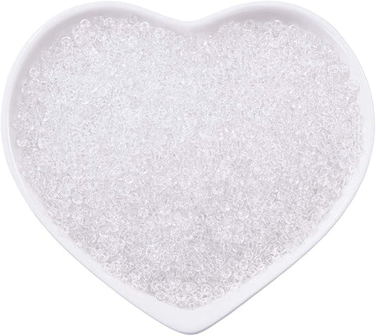 FINGERINSPIRE 11200pcs Glass Seed Beads 12/0 Small Craft Beads Loose Beads Kit(Clear) for for Adults DIY Bracelet Necklaces Crafting Jewelry Making Supplies(2mm, 6OZ)
